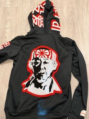 Red and black hoodie